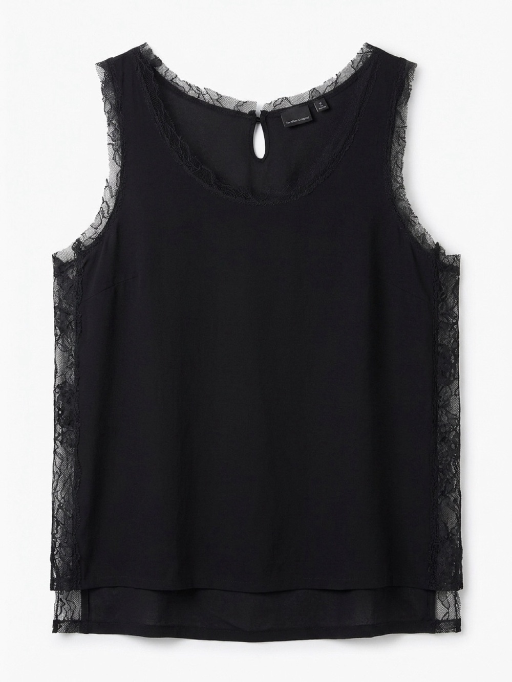 Lace-Trim Sleeveless Camisole - Black